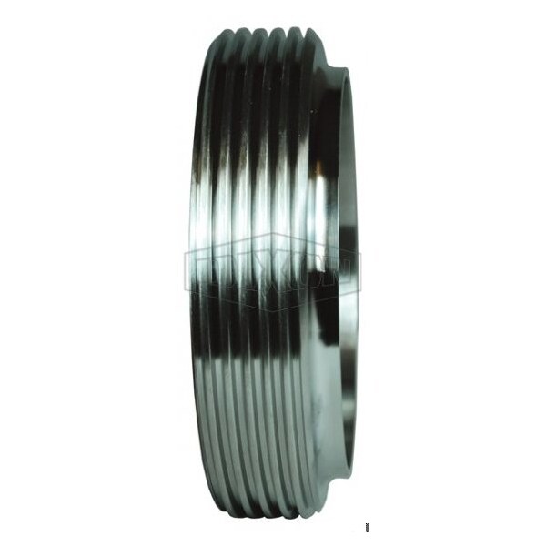 John Perry Short Weld Ferrule, 4 in Nominal, Thread End Style, 316L SS, Domestic